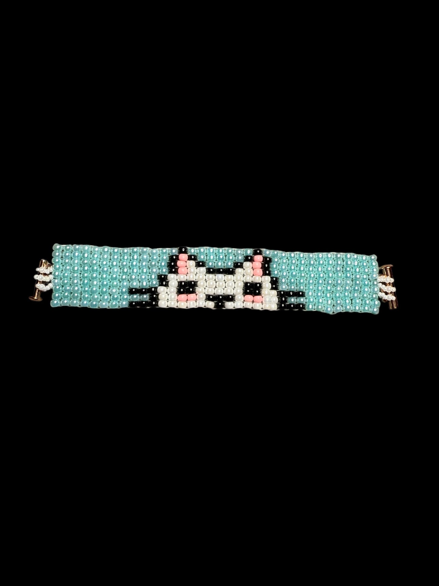 Beaded Glass Kitty Bracelet