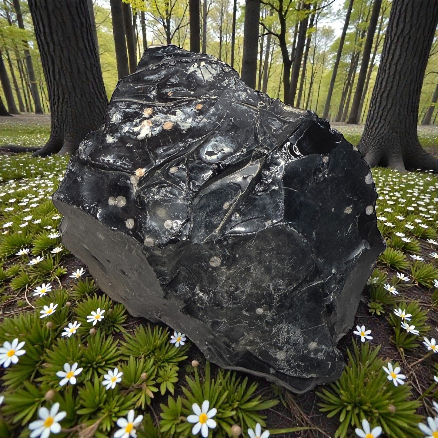 Raw Snowflake Obsidian
