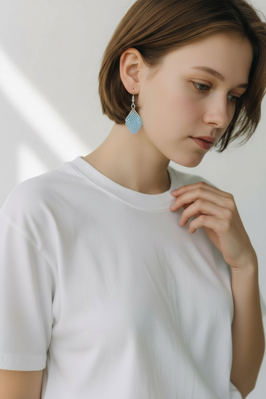 Blue Christmas Lights Earrings