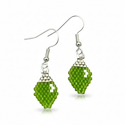 Green Christmas Lights Earrings