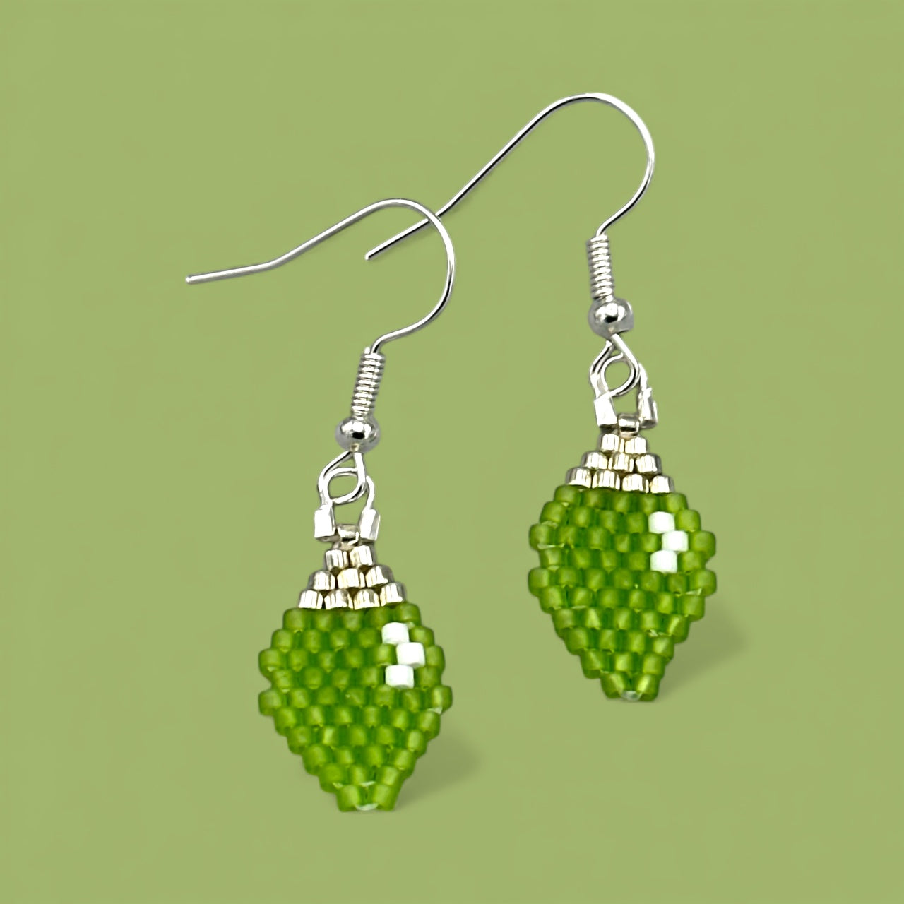 Green Christmas Lights Earrings