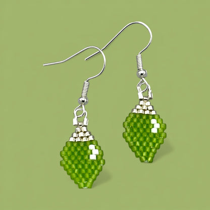 Green Christmas Lights Earrings