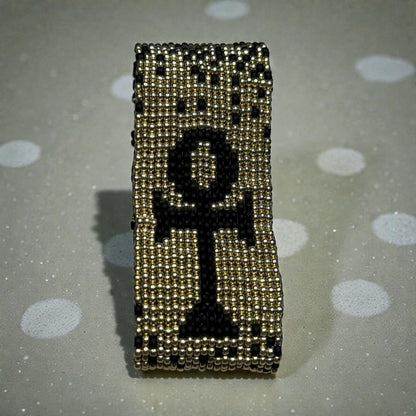 Glass Seed Bead Ankh Bracelet