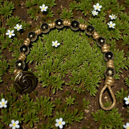 Pyrite Gemstone  and Leather Hand knotted Bracelet