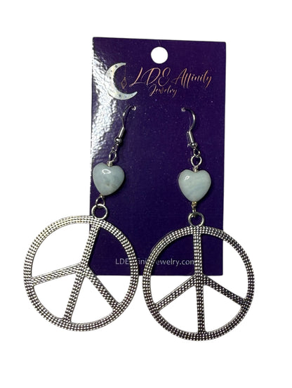 Peace and Love Amazonite Earrings