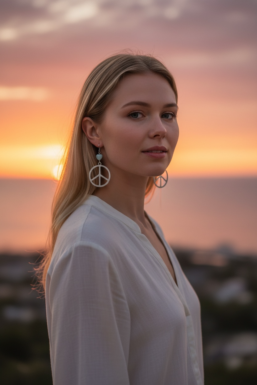 Peace and Love Amazonite Earrings