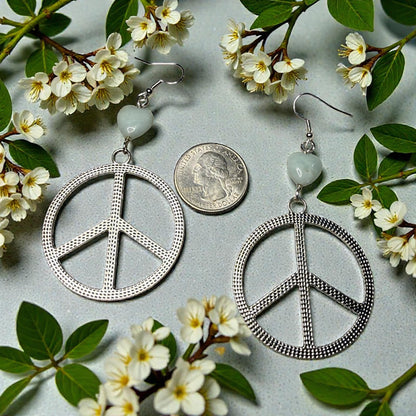 Peace and Love Amazonite Earrings