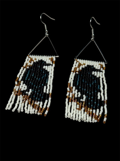 Black Raven Fringe Earrings