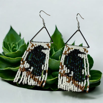 Black Raven Fringe Earrings
