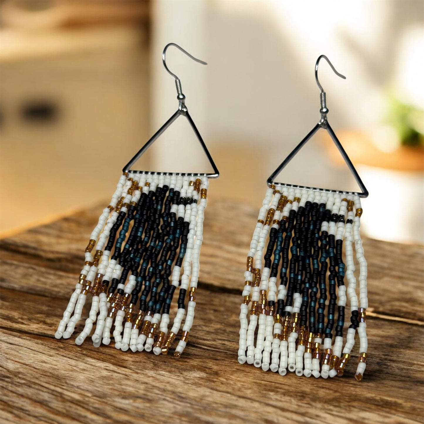 Black Raven Fringe Earrings