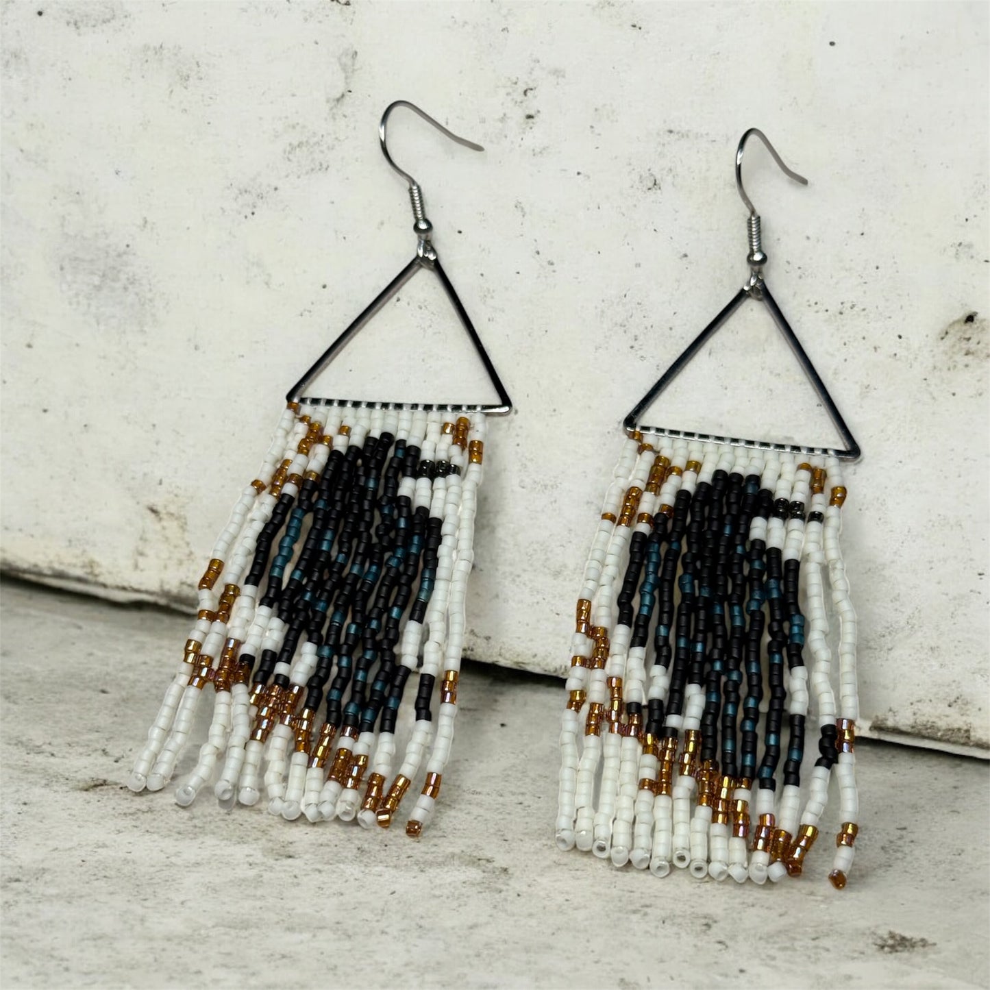 Black Raven Fringe Earrings