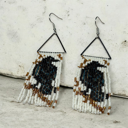 Black Raven Fringe Earrings