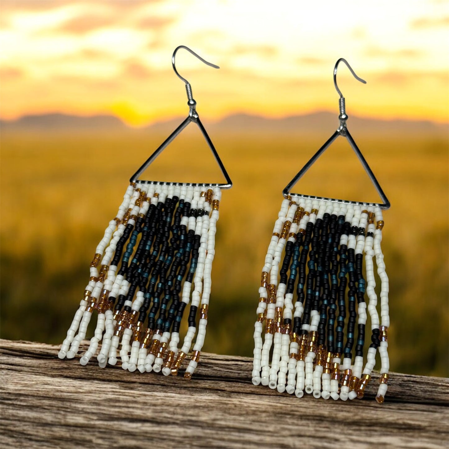 Black Raven Fringe Earrings