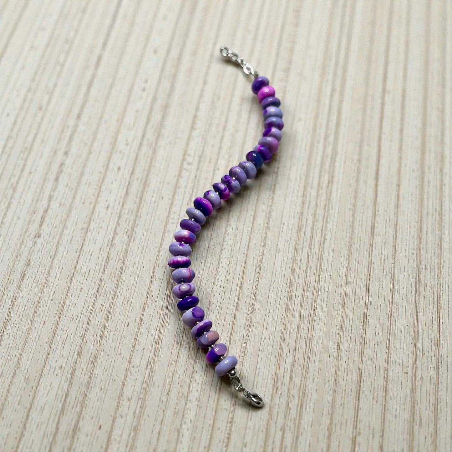 Purple Opal and Sterling Silver Bracelet