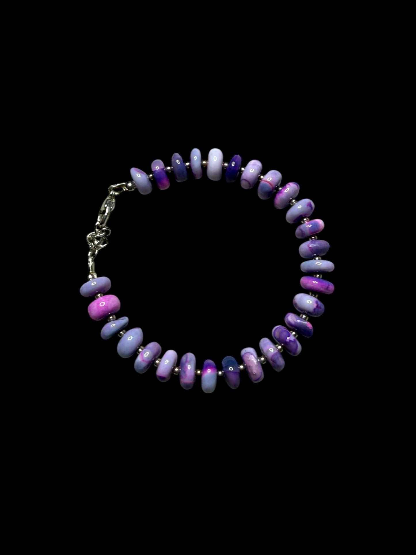 Purple Opal and Sterling Silver Bracelet