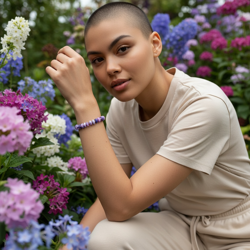 Purple Opal and Sterling Silver Bracelet