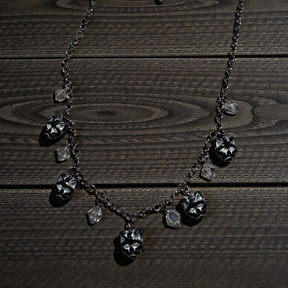 Glass beaded Kitty Cat Necklace