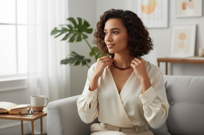 Red Jade and Red Spinel Candy shaped Necklace