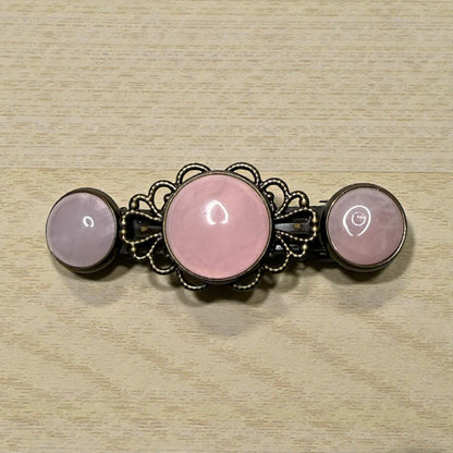 Rose Quartz French Barrette