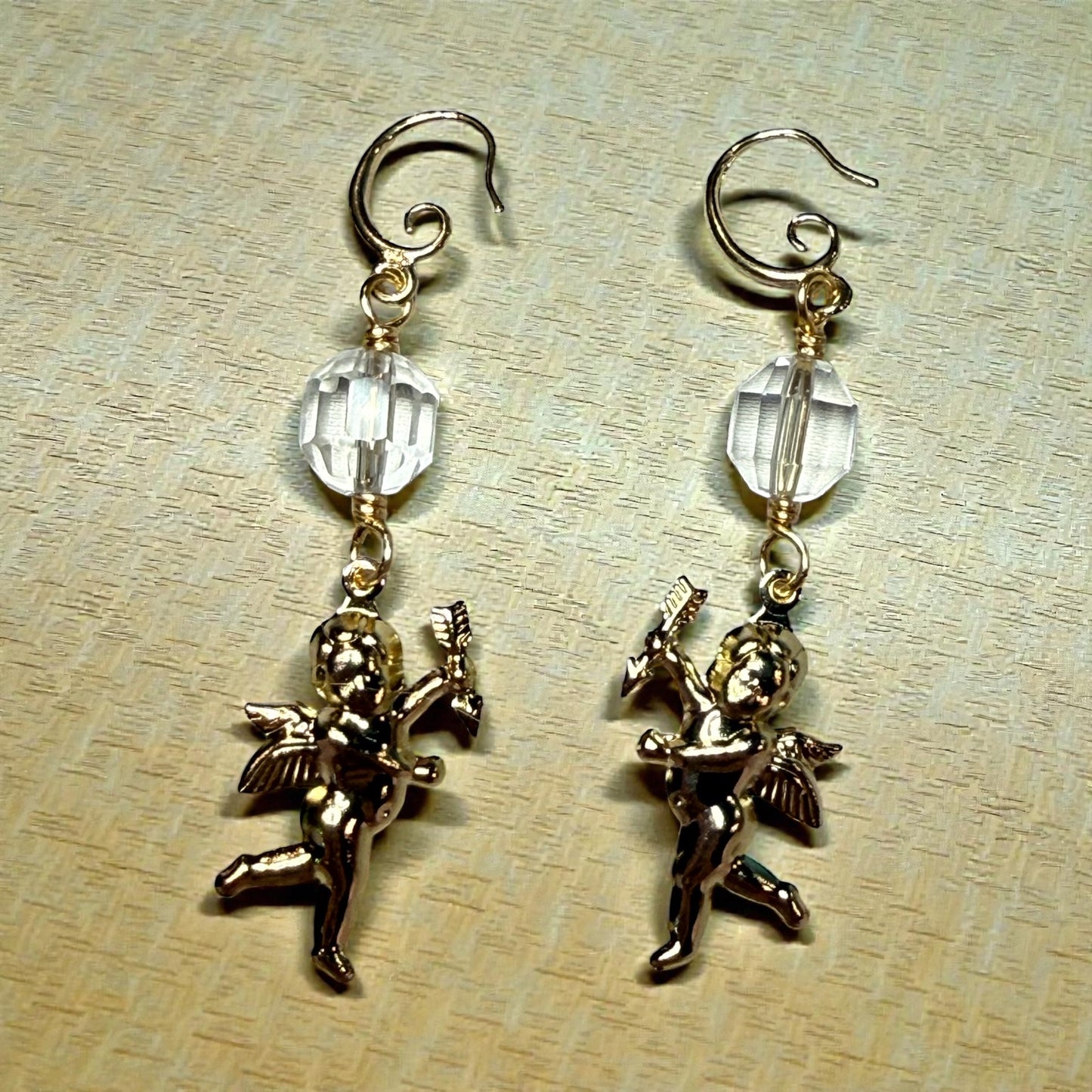 Cupid with Quartz Earrings