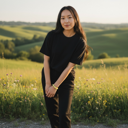 Yellow Jade Gemstone Candy Style Gold Fill Clasp Bracelet