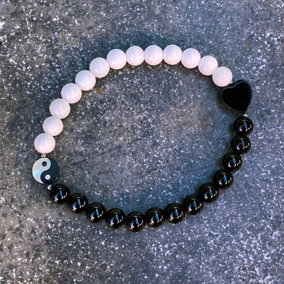 Yin Yang gemstone crystal bracelet