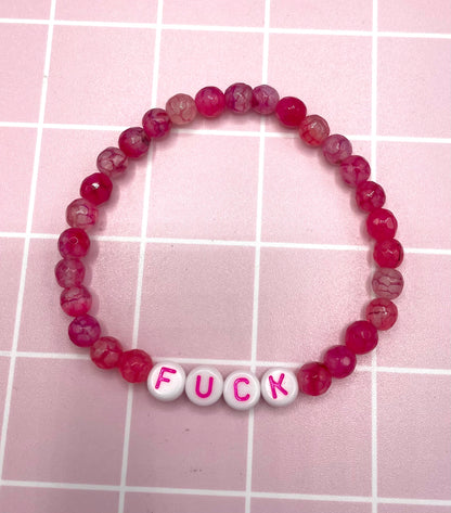 Gemstone "FUCK" stretch Bracelet