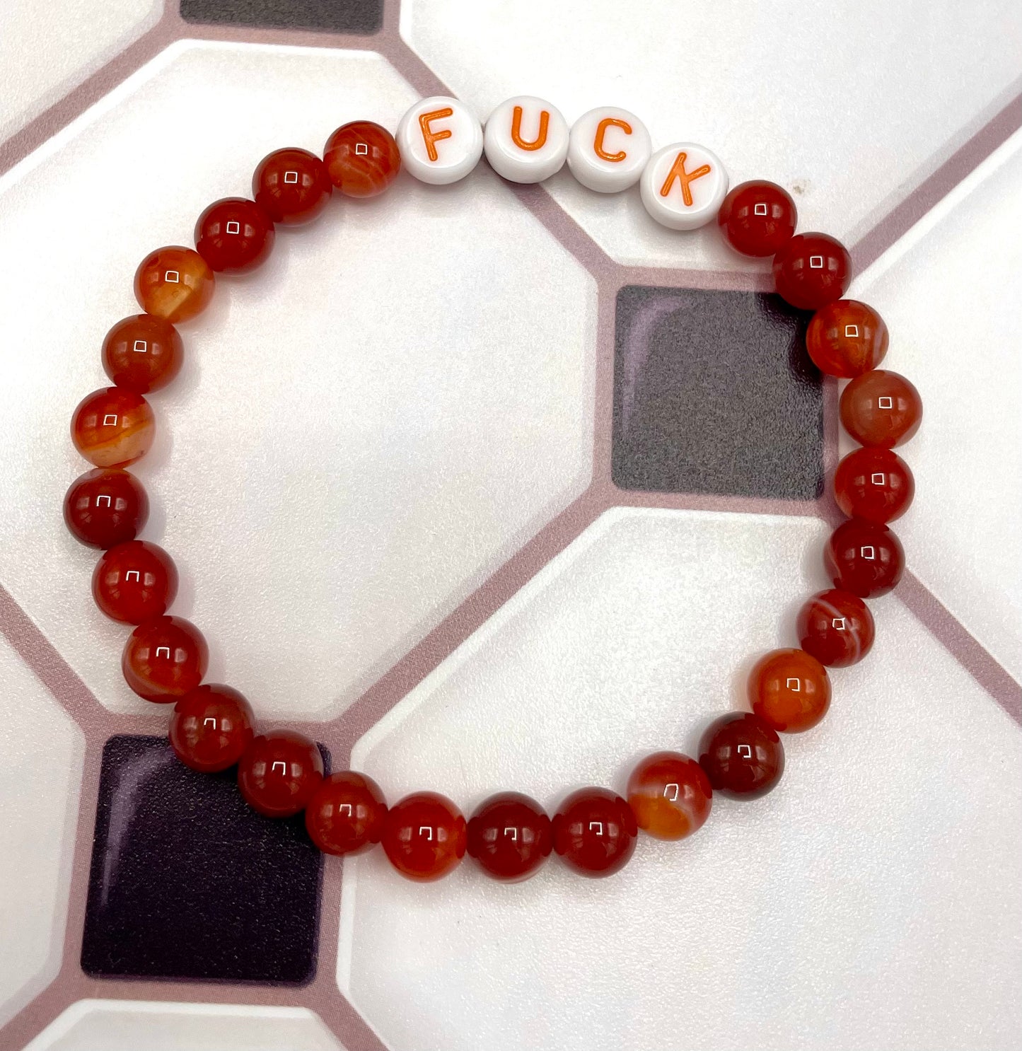 Gemstone "FUCK" stretch Bracelet