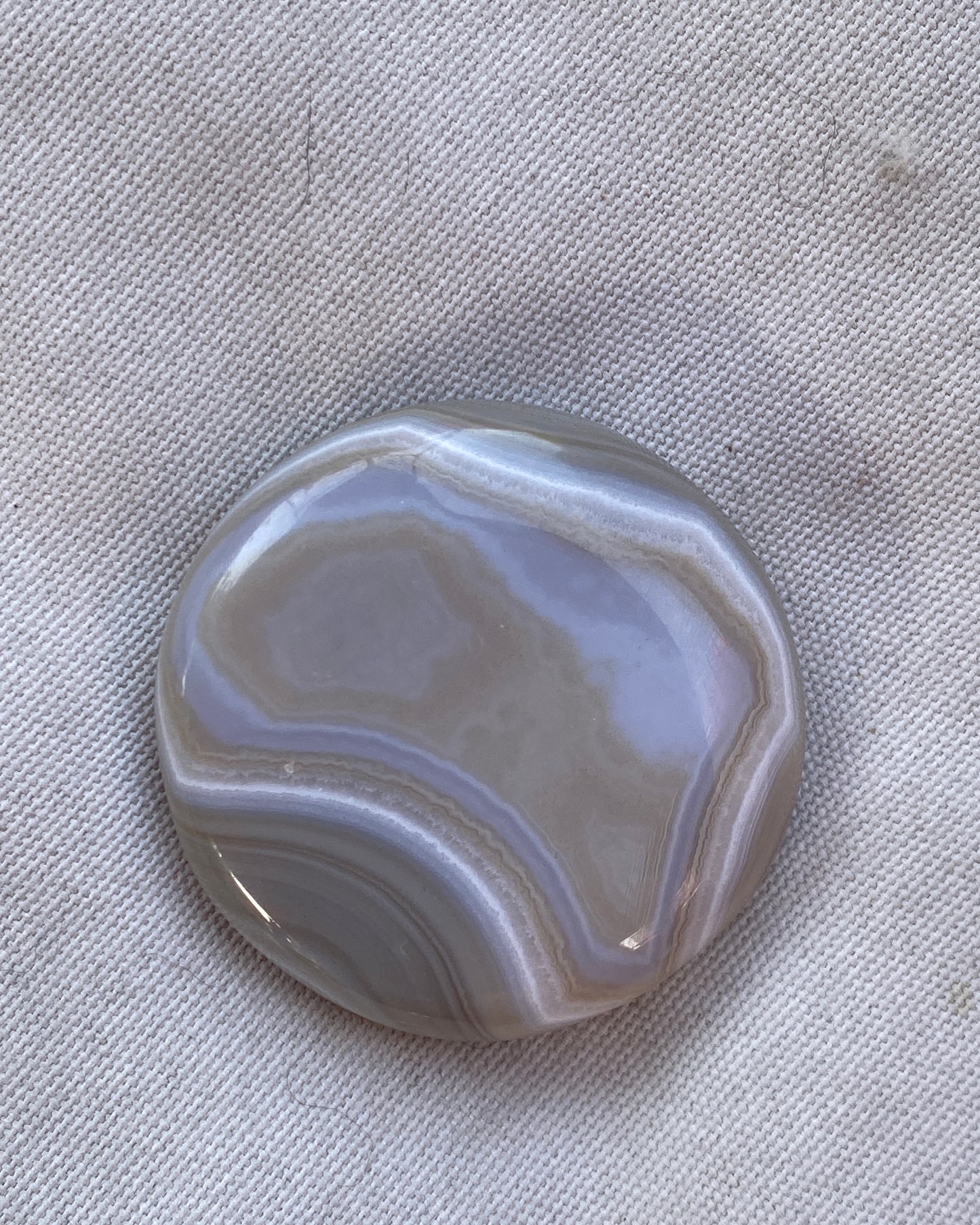 Natural Brazilian Gray Banded Agate Palm Stone