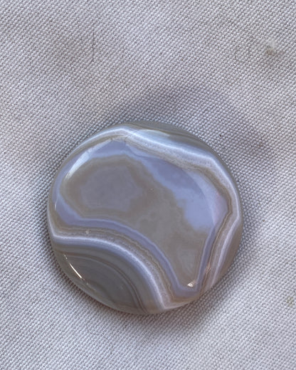 Natural Brazilian Gray Banded Agate Palm Stone