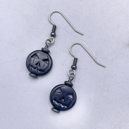 Howlite Jack-O-Lantern Earrings