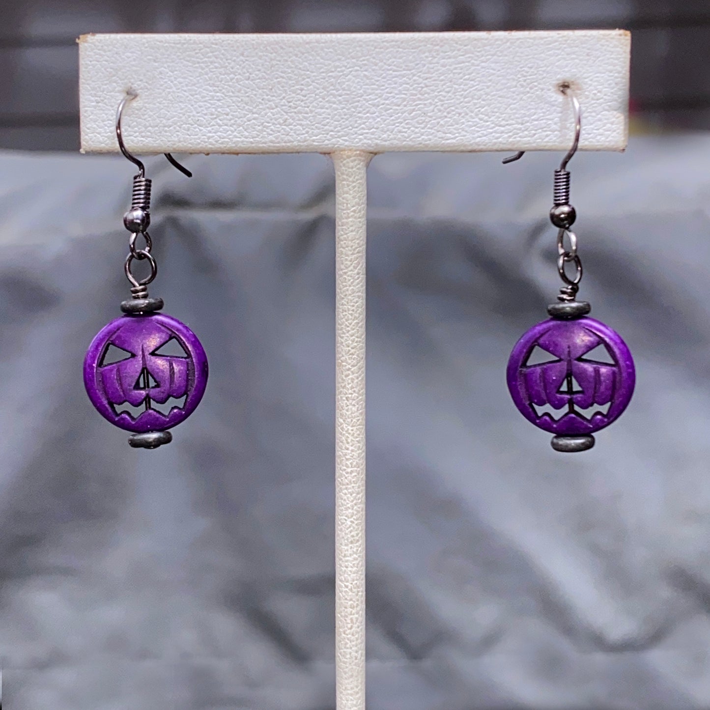 Howlite Jack-O-Lantern Earrings