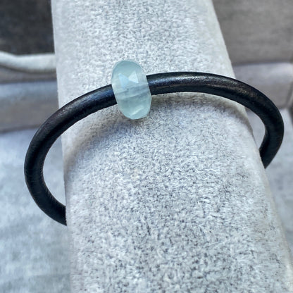 Aquamarine Leather bracelet