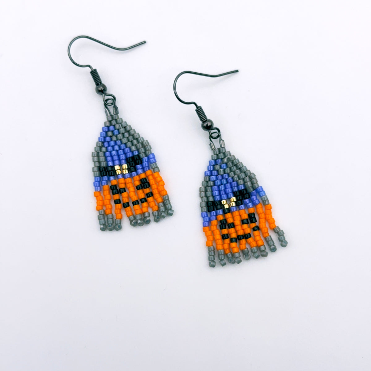 Jackolantern Glass fringe earrings