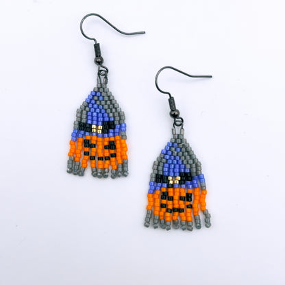 Jackolantern Glass fringe earrings