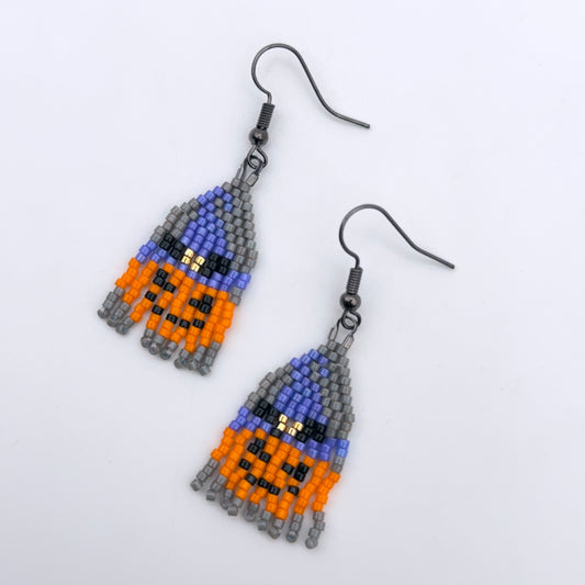 Jackolantern Glass fringe earrings