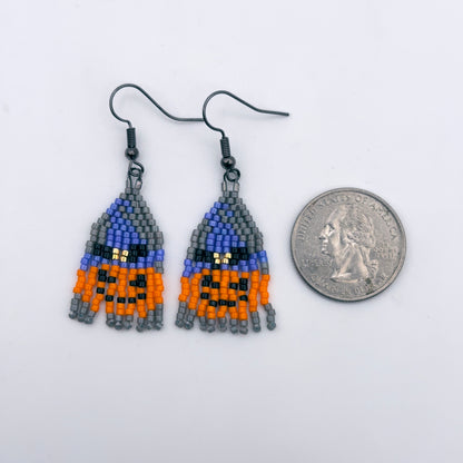Jackolantern Glass fringe earrings