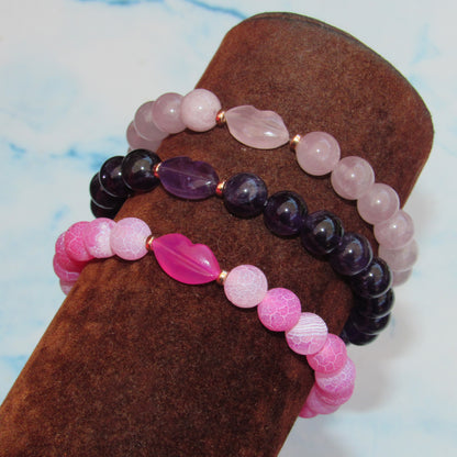 gemstone lips bracelets