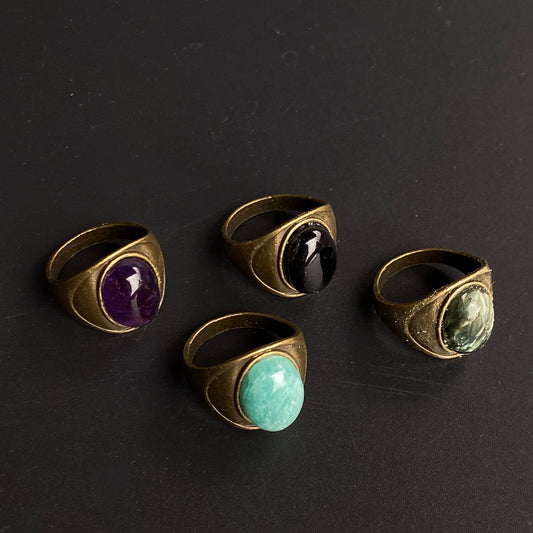 Gemstone Brass Rings