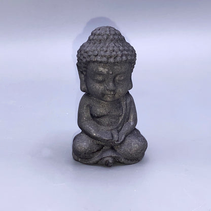 Black Obsidian Gemstone Carved Sitting Baby Buddha