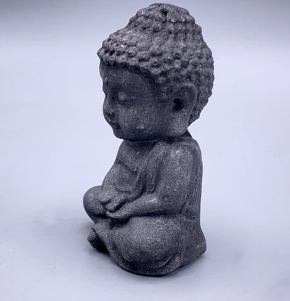 Black Obsidian Gemstone Carved Sitting Baby Buddha