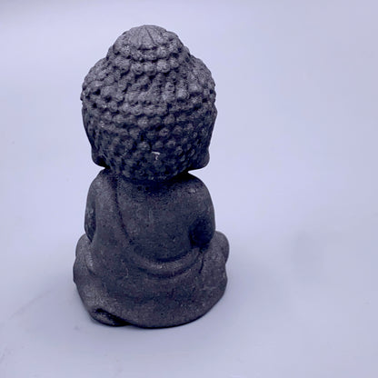 Black Obsidian Gemstone Carved Sitting Baby Buddha