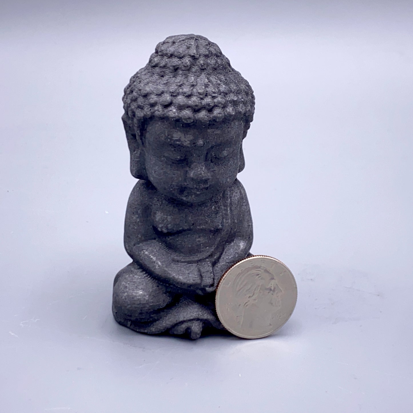 Black Obsidian Gemstone Carved Sitting Baby Buddha