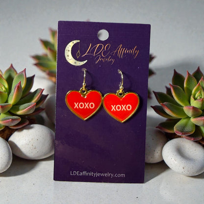 Conversation Valentine Heart Dangle Earrings