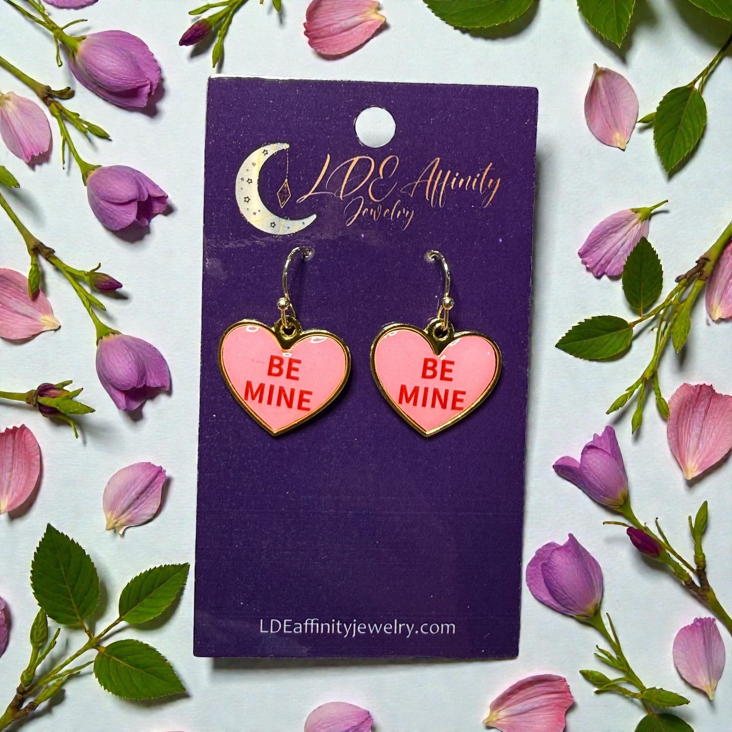 Conversation Valentine Heart Dangle Earrings