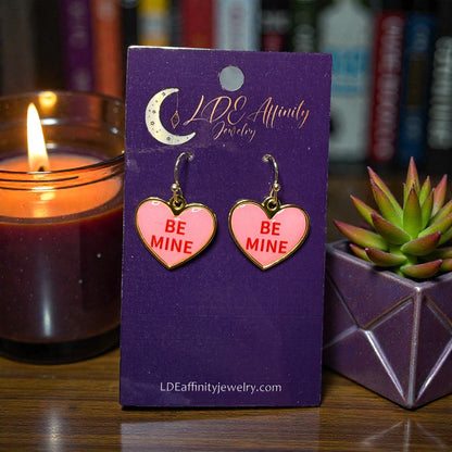 Conversation Valentine Heart Dangle Earrings