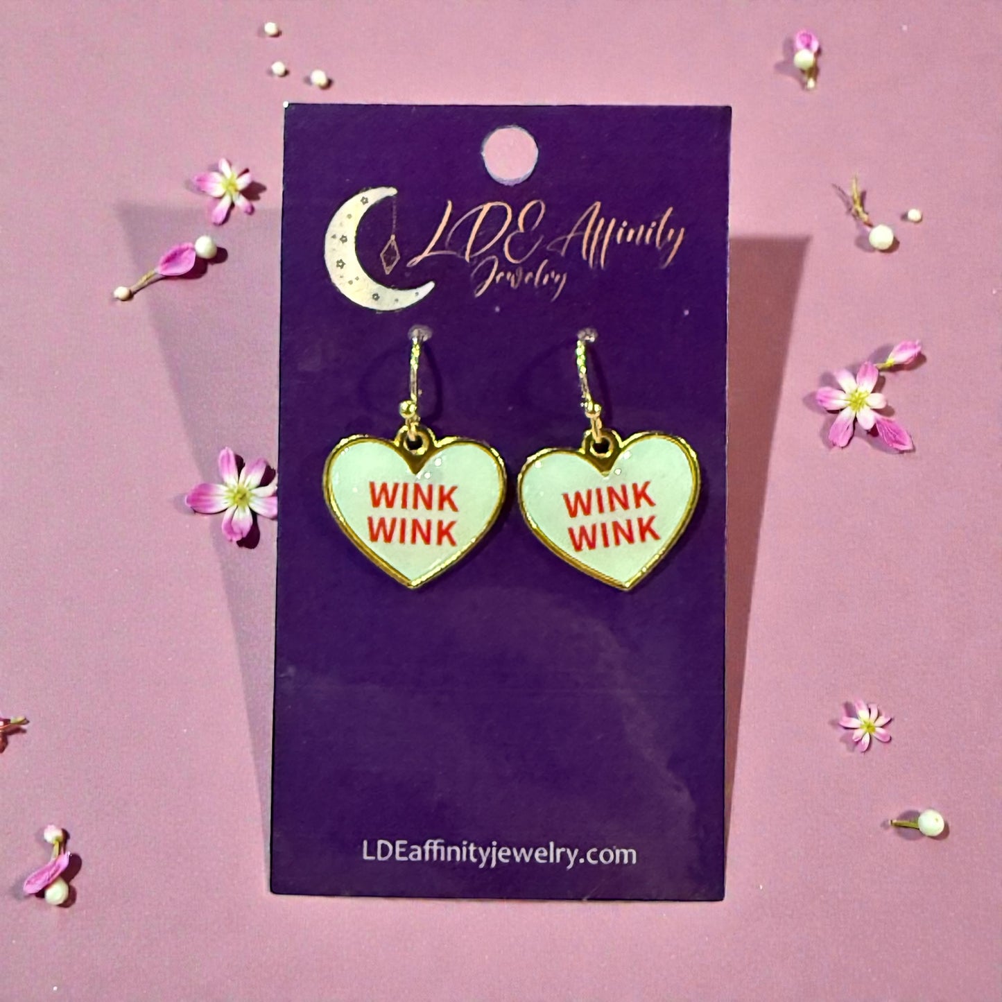 Conversation Valentine Heart Dangle Earrings