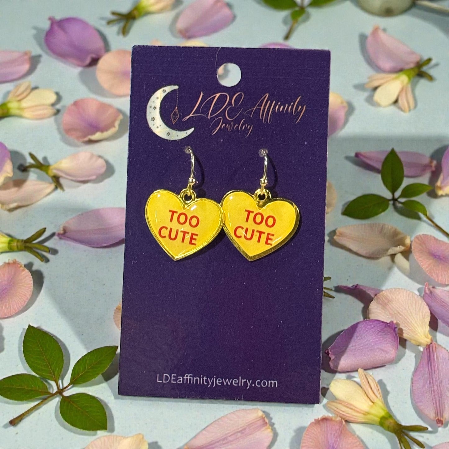 Conversation Valentine Heart Dangle Earrings
