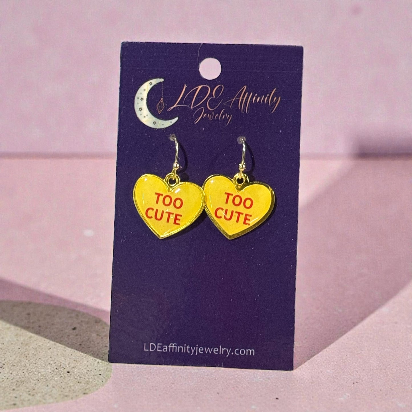 Conversation Valentine Heart Dangle Earrings