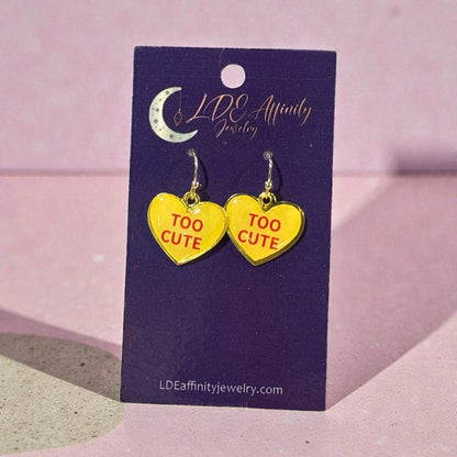 Conversation Valentine Heart Dangle Earrings